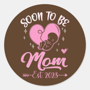 Sticker Rond Bientôt Être Maman Est 2023 Grossesse Faire-part