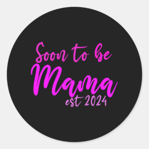 Sticker Rond Bientôt être maman est 2024, faire-part de grosses