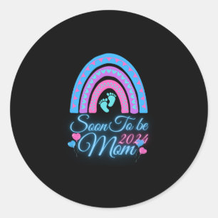 Sticker Rond Bientôt être maman nouveau bébé date d'échéance