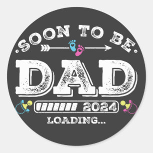 Sticker Rond Bientôt être papa 2024 Chargement