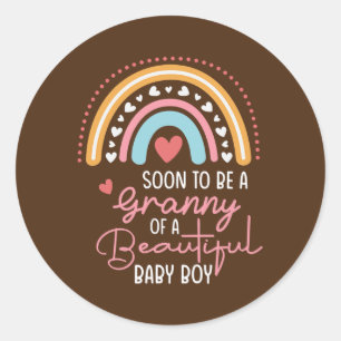 Sticker Rond Bientôt être une grand-mère de beau bébé gar