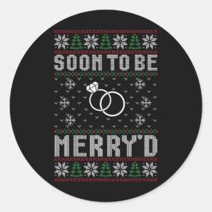 Sticker Rond Bientôt Mariée Joyeux Noël Mariée Marié C