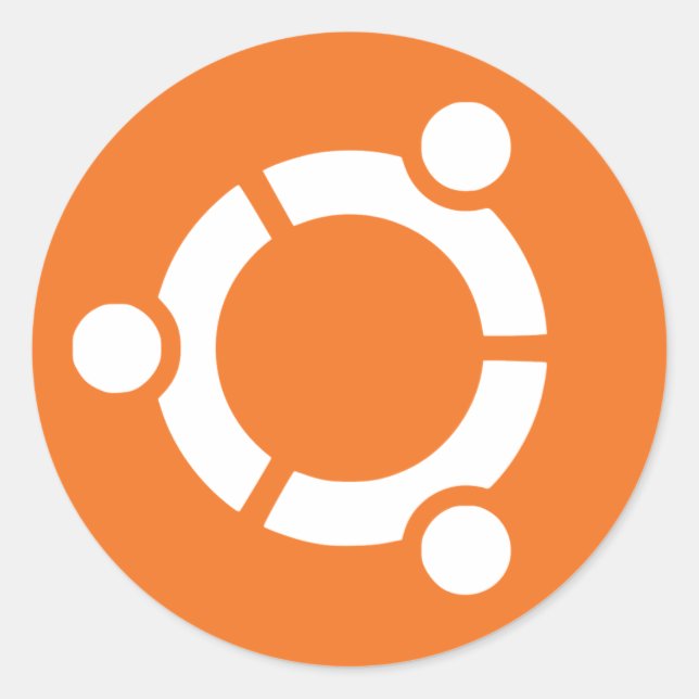 Sticker Rond Bientôt Ubuntu (Devant)
