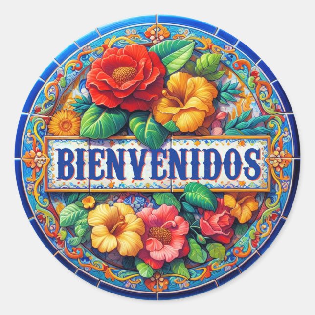 Sticker Rond BIENVENIDOS - Si Joli ! (Devant)