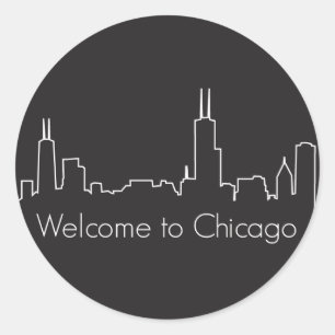 Sticker Rond Bienvenue à Chicago