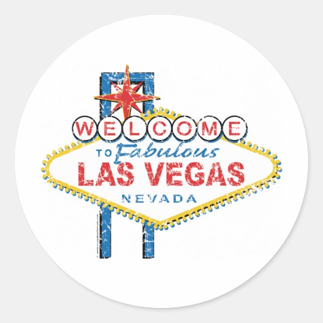 Sticker Rond Bienvenue à Fabulous Las Vegas (Devant)