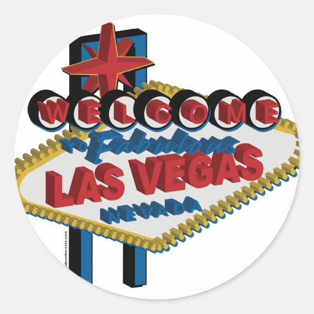 Sticker Rond Bienvenue à Fabulous Las Vegas (Devant)