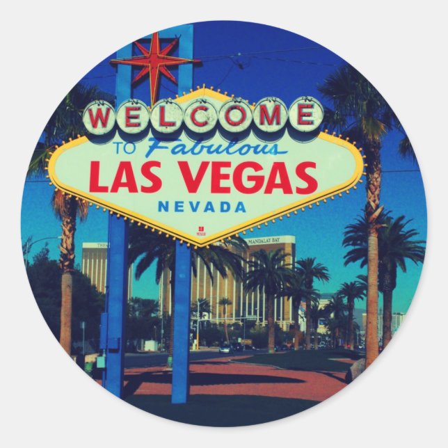 Sticker Rond Bienvenue à Las Vegas ! (Devant)