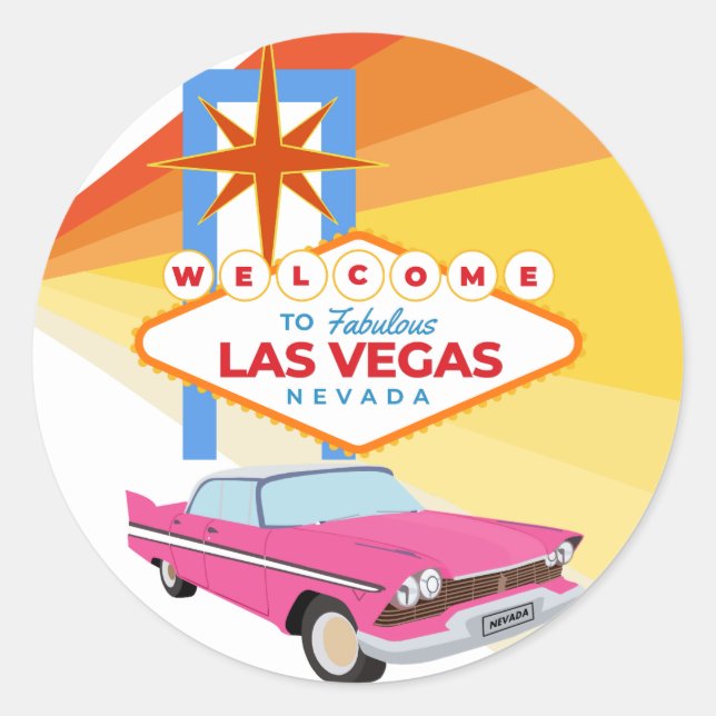 Sticker Rond Bienvenue à Las Vegas fabuleux (Devant)