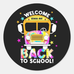 Sticker Rond Bienvenue à l'école pour les conducteurs de bus tr