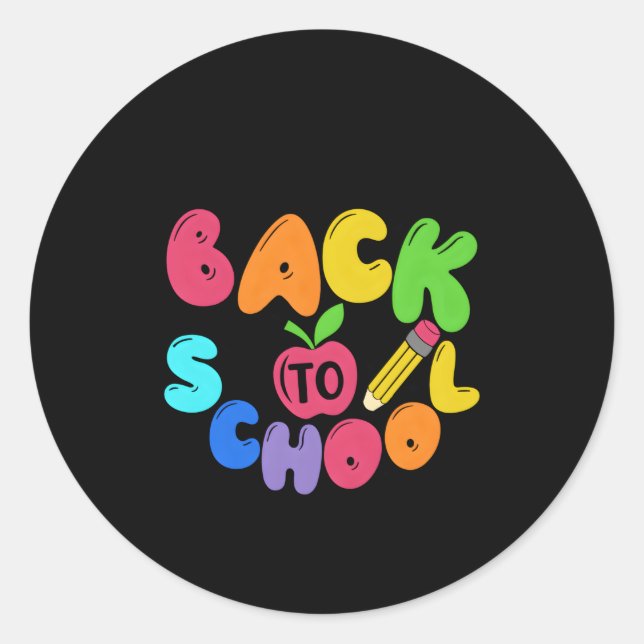Sticker Rond Bienvenue À L'École Premier Jour De L'École Enseig (Devant)