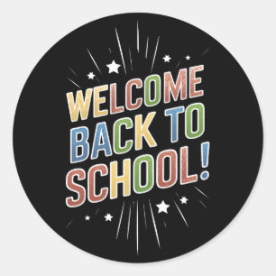 Sticker Rond Bienvenue à l'école Professeur Premier jour d'écol