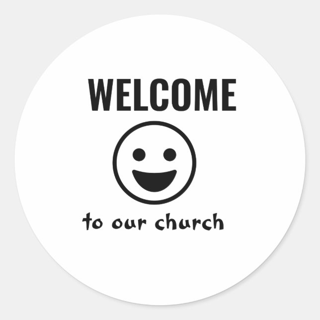 STICKER ROND BIENVENUE À L'ÉGLISE (Devant)