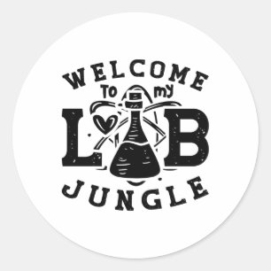 Sticker Rond Bienvenue À Mon Laboratoire Technique De Jungle