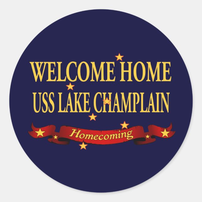 Sticker Rond Bienvenue Accueil Lac Champlain (Devant)