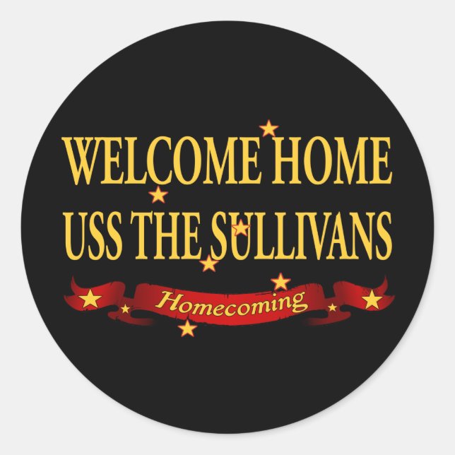 Sticker Rond Bienvenue Accueil USS Les Sullivas (Devant)