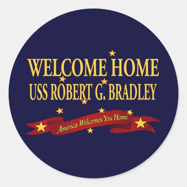 Sticker Rond Bienvenue Accueil USS Robert G. Bradley (Devant)