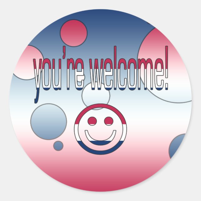 Sticker Rond Bienvenue ! Amérique Drapeau couleurs Pop Art (Devant)