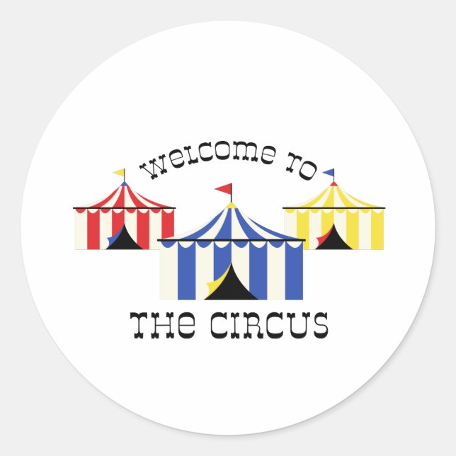 Sticker Rond Bienvenue Au Cirque (Devant)