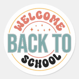 STICKER ROND BIENVENUE AU RETOUR À L'ÉCOLE