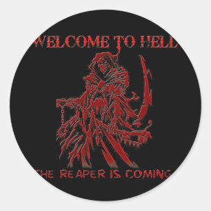 Sticker Rond Bienvenue en enfer