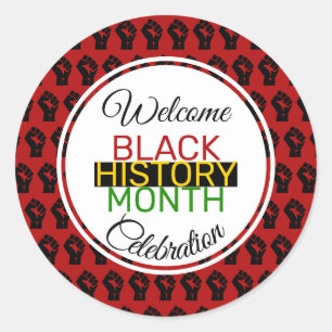 Sticker Rond BIENVENUE HISTOIRE NOIRE MOIS FÊTE Favoriser