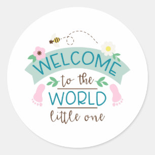 Sticker Rond Bienvenue Little One