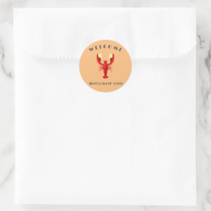 Sticker Rond Bienvenue Nom du logo de la chaux de homard