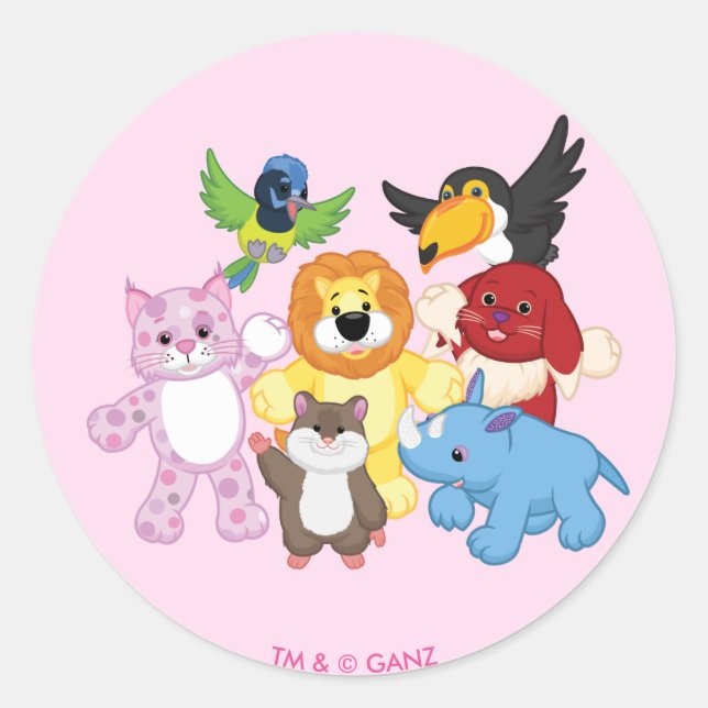 Sticker Rond Bienvenue sur Webkinz ! (Devant)