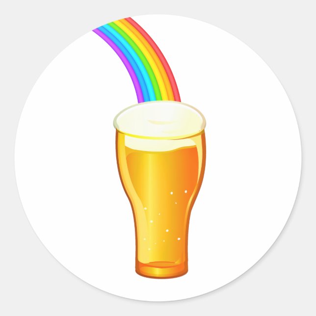 Sticker Rond Bière arc-en-ciel (Devant)