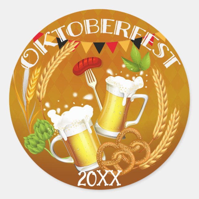 Sticker Rond Bière de toiture Oktoberfest (Devant)