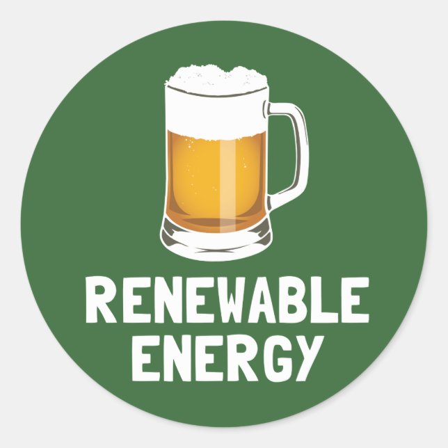 Sticker Rond Bière d'énergie renouvelable de St. Patrick (Devant)