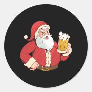 Sticker Rond Bière Santa Claus