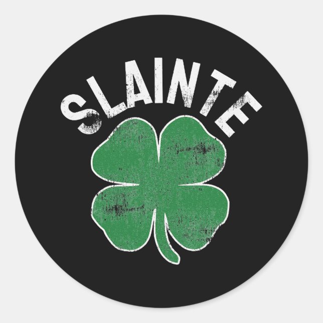 Sticker Rond Bière Slainte Boire JOUR DE LA SAINT PATRICK irlan (Devant)