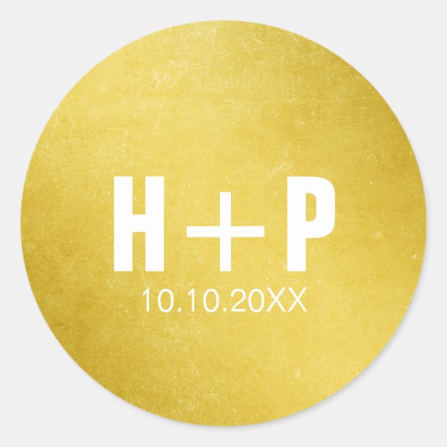 Sticker Rond Big Bold Gold Mariage (Devant)