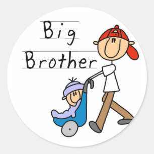 Sticker Rond Big Brother avec Little Brother