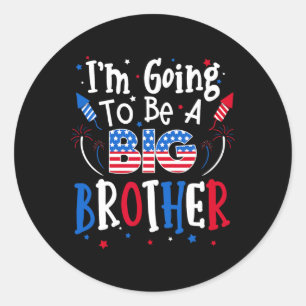 Sticker Rond Big Brother Cute 4 juillet Annonce de grossesse