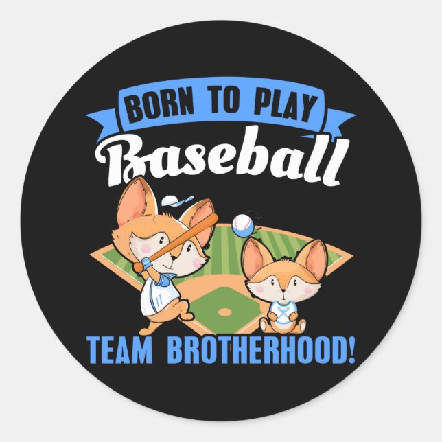 Sticker Rond Big Brother Little Brother - Joueurs De Baseball (Devant)