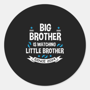 Sticker Rond Big Brother Regarder Little Brother 2024 Baby