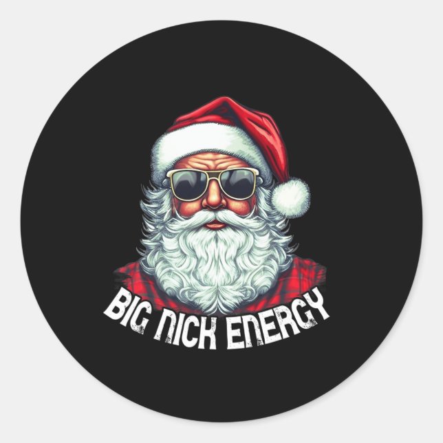 Sticker Rond Big Nick Energy Fun Père Noël Noël 1 (Devant)