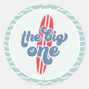 Sticker Rond Big One Surf Beach 1er anniversaire