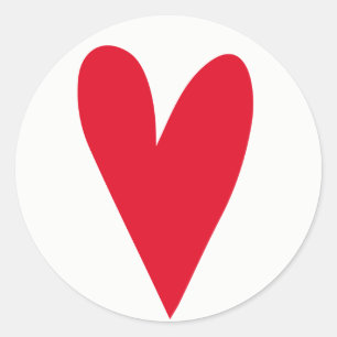 Sticker Rond Big Red Heart - Valentine / Mariage