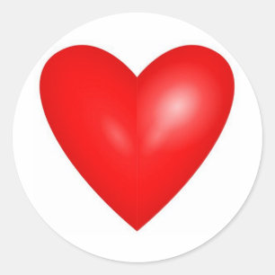 Sticker Rond Big Red Valentine Heart