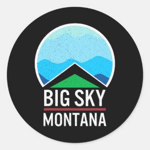 Sticker Rond Big Sky Montana Ski Ski Snowboard Ski Snow