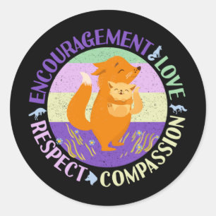 Sticker Rond Big Soeur Love - Fils Bonifié Fox