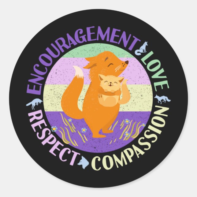 Sticker Rond Big Soeur Love - Fils Bonifié Fox (Devant)