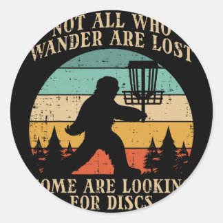 Sticker Rond Bigfoot Disc Golf Not All Who Wander Lost Men Wome