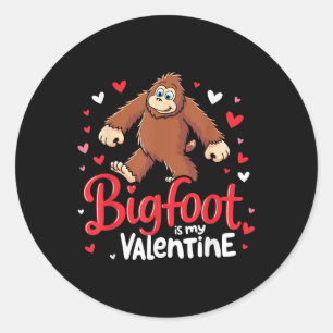 Sticker Rond Bigfoot Est Mon Coeur Saint Valentin Bigfoot Valen