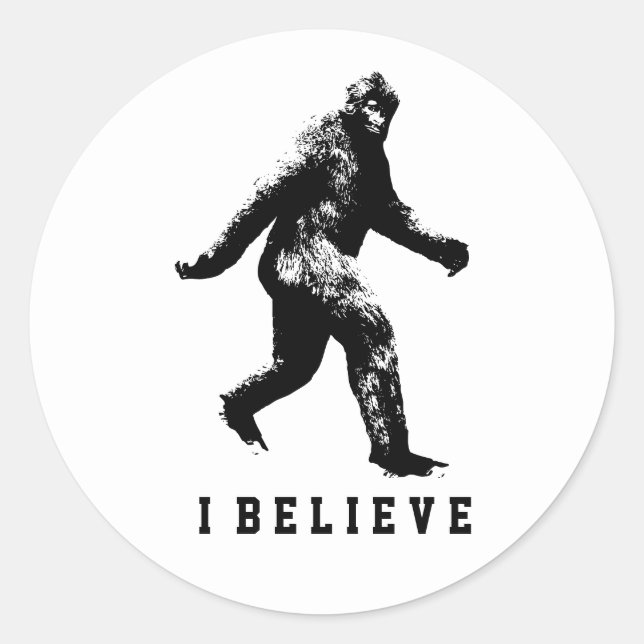 Sticker Rond Bigfoot je crois (Devant)