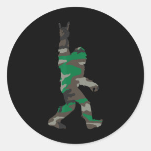 Sticker Rond Bigfoot Rock Et Roll Orange Camo Chasse Sécurité G